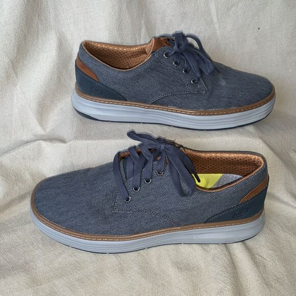 NWOB SKECHERS CLASSIC FIT AIR COOLED MEMORY FOAM SNEAKERS Shoes Sz10 Blue grey main image 4